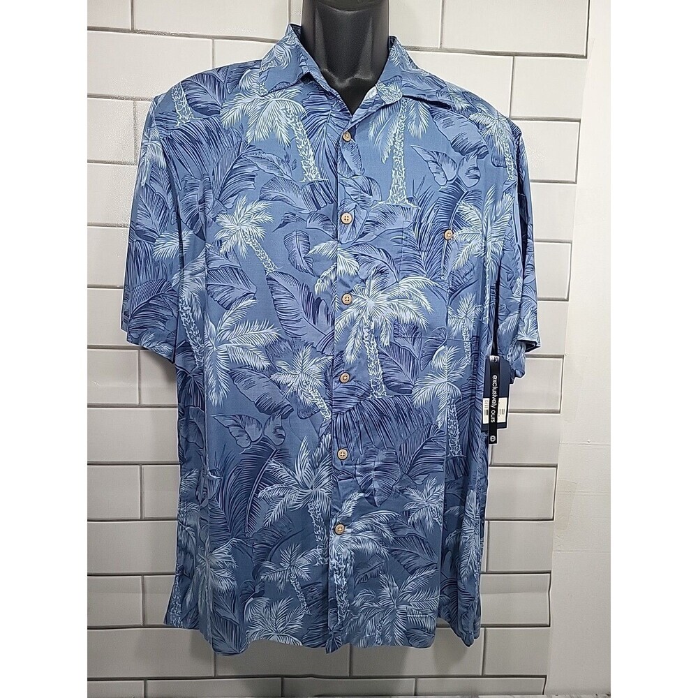 Paradise Mens Sz Med HAWAIIAN Shirt Short Sleeve Vacay Floral Resort Tropical